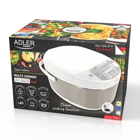 Adler AD 6420 bílá / Multivařič / 6v1 / 3,25 L / 700 W / odložený start 12 h
