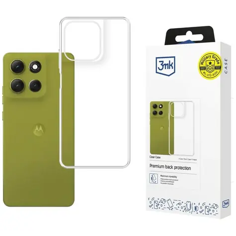 3mk Clear Case pro Motorola Moto G86 čirá / Zadní kryt / Military Grade