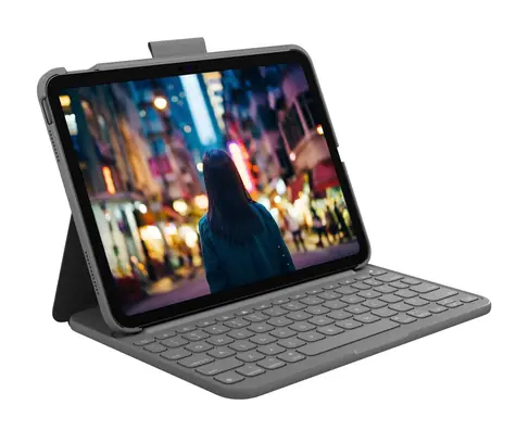 Logitech Slim Folio šedá / Pouzdro s klávesnicí / Apple iPad 10. generace / CH layout