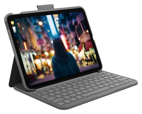 Logitech Slim Folio šedá / Pouzdro s klávesnicí / iPad (10. generace) / ES rozložení