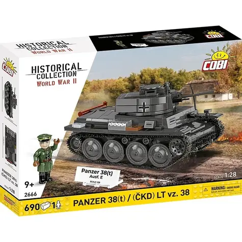 COBI 2666 II WW Panzer 38(t) / Stavebnice / 690 kostek / 1:28 / 1 figurka / od 9 let