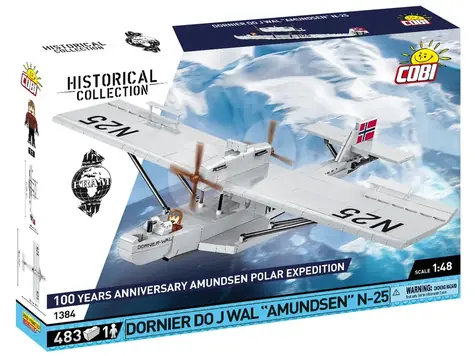COBI 1384 Dornier Do J Wal "Amundsen" / Stavebnice / 483 dílků / 2 figurky / 1:48 / od 7 let