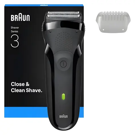 Braun Series 3 300 černá / Planžetový holicí strojek / omyvatelný / rychlé nabíjení