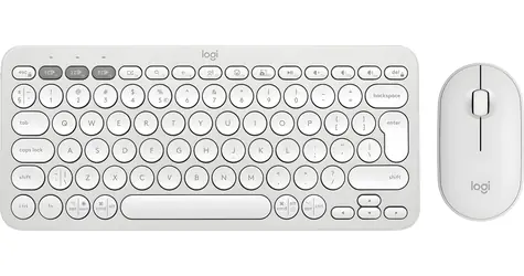 Logitech Pebble 2 Combo bílá / Bezdrátová sada klávesnice a myši / US layout