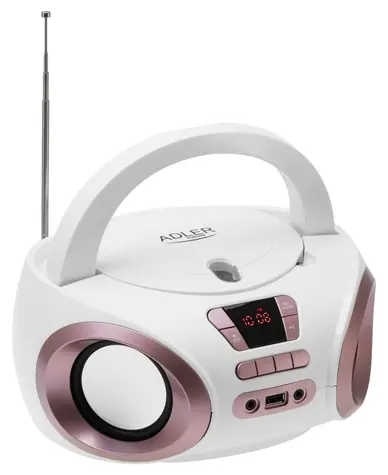 Adler AD 1181wc bílá měděná / CD přehrávač / MP3 / FM rádio / AUX / USB / 2x2 W