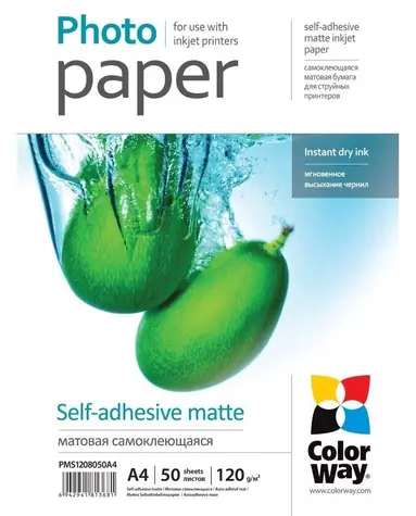 COLORWAY Samolepicí fotopapír / Matný / A4 / 50 listů