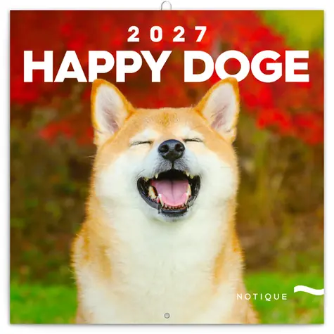 Notique Happy Doge 2027 / Poznámkový kalendář / 30 × 30 cm
