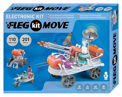 Boffin Fleg Move / Elektronická stavebnice / 201 součástek / 110 projektů / od 8 let