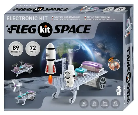 Boffin Fleg Space / Elektronická stavebnice / 89 projektů / 72 součástek / od 8 let