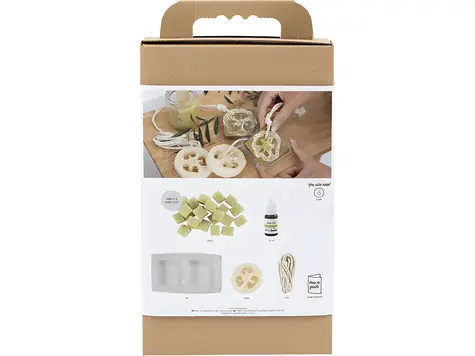 Creativ Company Výroba mýdla Loofah Olive Green / Kreativní sada / lufa a olivový olej / výroba 4 mýdel