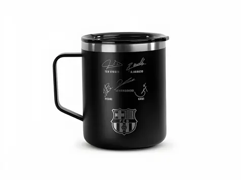 Runbott FC Barcelona Black / Termohrnek / 400 ml / nerezová ocel