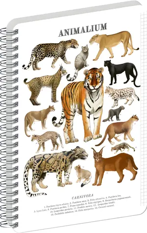 NOTIQUE Animalium – Kočkovité šelmy / Spirálový blok / A4 / čtverečkovaný