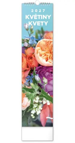 NOTIQUE Nástěnný kalendář Květiny – Kvety 2027 / 12 x 48 cm