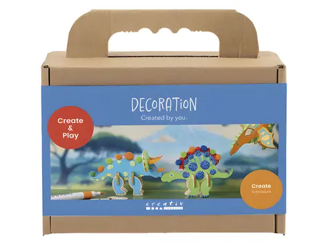 Creativ Company Kreativní sada Dinosauři dřevění / Kreativní set / 3 figurky / Foam Clay / od 6 let