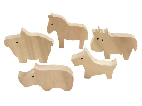Creativ Company Dřevěná zvířátka z farmy / Kreativní sada / 10 figurek / výška 4,5–8,7 cm / od 3 let