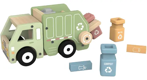 2Kids Toys Popelářské auto Recyklace / Dřevěné auto / FSC dřevo / od 3 let
