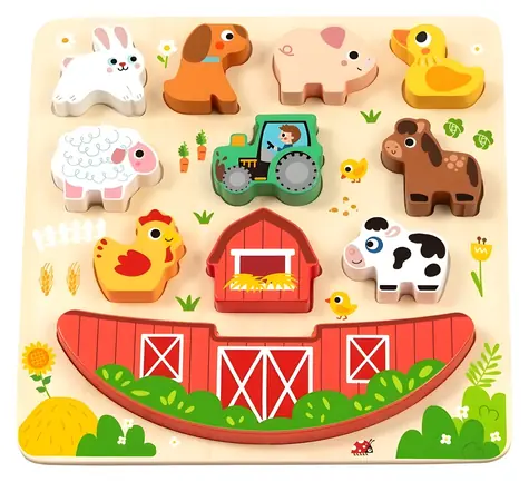 2Kids Toys Balanční puzzle Farma 2 v 1 / od 18 měsíců / 12 dílků
