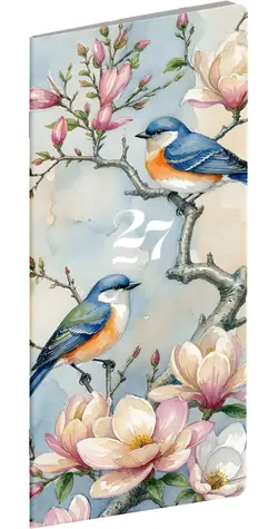 NOTIQUE Kapesní diář Ptáčci 2027 plánovací měsíční / 8 × 18 cm