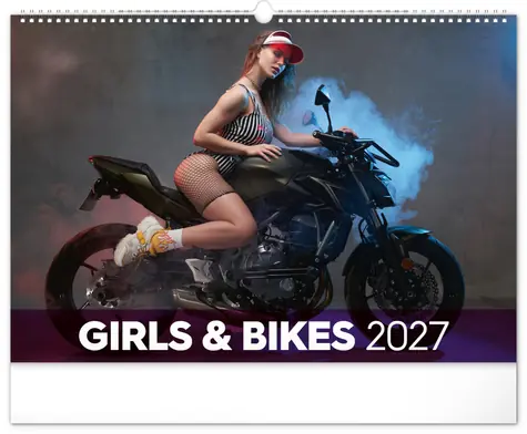 NOTIQUE Girls & Bikes 2027 / Nástěnný kalendář / 48 × 33 cm