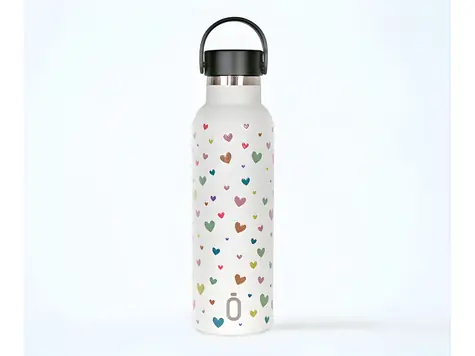 Runbott Hearts Cream / Termoláhev / 600 ml / vakuová izolace / nerezová ocel