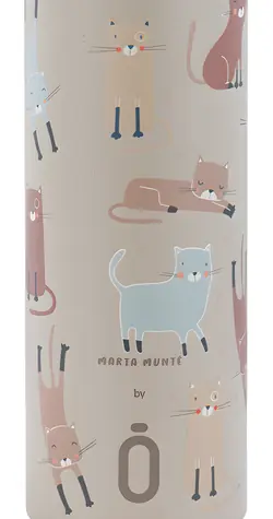 Runbott Termoláhev 600 ml Cats Taupe / Termoláhev / vakuová izolace / nerezová ocel 304 / EverTaste keramický povrch