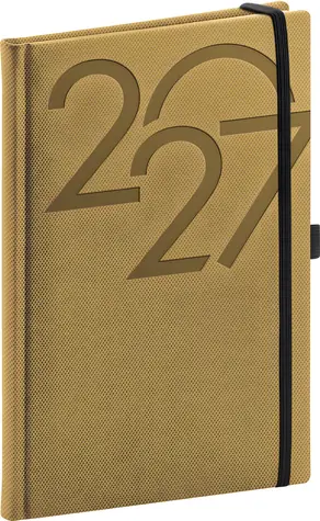 NOTIQUE Týdenní diář Ajax 2027 zlatý / 15 x 21 cm
