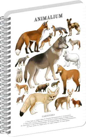 NOTIQUE Animalium – Psovité šelmy / Spirálový blok / A4 / linkovaný