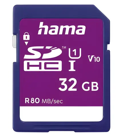 Hama SDHC 32 GB Slim Packaging / Paměťová karta / Class 10 / UHS-I / 80 MB/s / V10