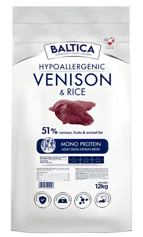 BALTICA Nutraceutic Hypoallergenic Medium 12 kg / Granule pro psy / Hypoalergenní / Zvěřina s rýží / Monoprotein