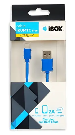 iBox IKUMTCB modrá / USB kabel / USB-A na USB-C / USB 2.0 / 1 m