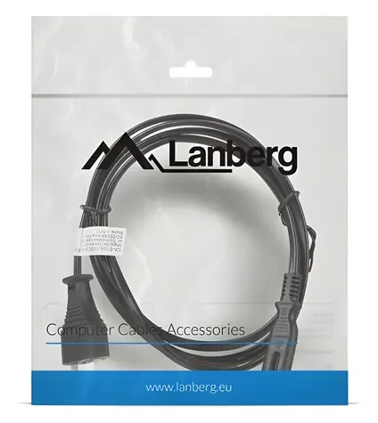 Lanberg CA-C7CA-10CC-0018-BK černá / Napájecí kabel / CEE7/16 - C7 / 1.8 m