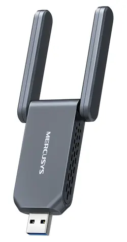 Mercusys MA37BEH High Gain / Wi-Fi 7 USB adaptér / BE6500 / Tri-band 2.4 & 5 & 6 GHz / USB-A 3.0