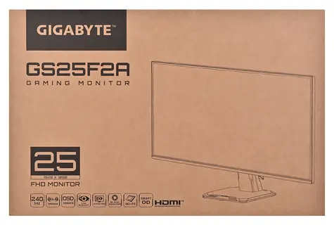 24.5" GIGABYTE GS25F2A černá / LCD / FHD 1920x1080 / IPS / 240Hz / 1ms / 300cd-m2 / 2x HDMI + 1x DP