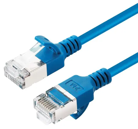 MicroConnect CAT6A U-FTP SLIM 10m modrá / Patch kabel / LSZH