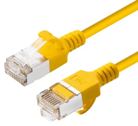 MicroConnect CAT6a U/FTP SLIM 7.5m žlutá / Patch kabel / LSZH / RJ-45