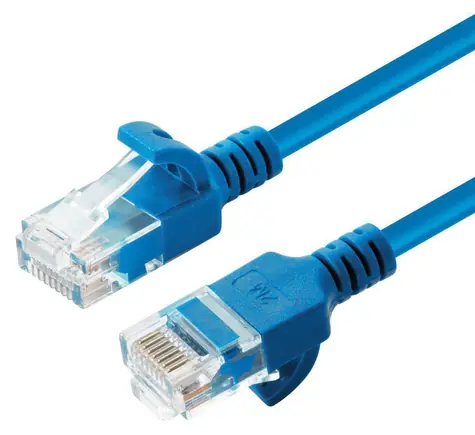 MicroConnect CAT6A U/UTP Slim 20m modrá / Patch kabel / RJ-45