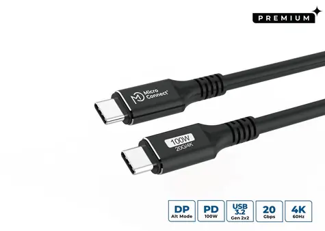 MicroConnect USB-C - USB-C černá / Kabel USB-C / 3 m