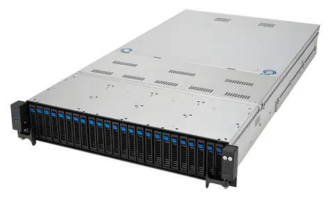 ASUS RS720A-E12-RS24U server šedá / AMD EPYC 9004 / AMD 2x SP5 / 24x DDR5 / 24x 2.5" / 10GbE / 2600W / 2U