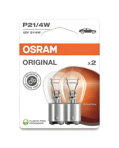 OSRAM P21/4W Standard 12V / Autožárovka / BAZ15d / Blistr 2ks