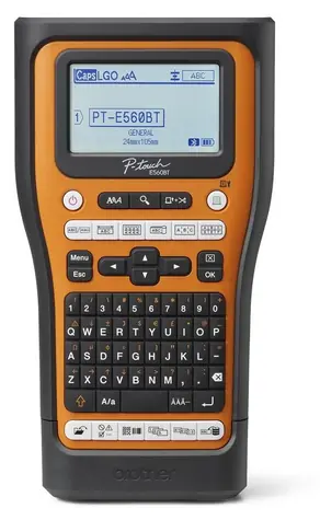 Brother PT-E560BTSP / Tiskárna samolepicích štítků / 180 x 180 dpi / Bluetooth 5.0 / Li-Ion / USB / LCD