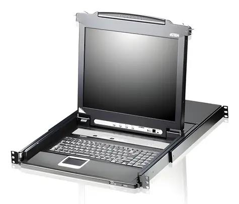 ATEN 8-Port LCD KVMP černá - ES layout / KVM switch / 17" / USB / 1U rack