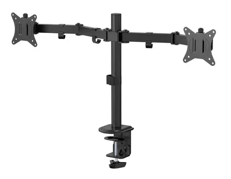 eSTUFF Dual Office Monitor Desk černá / Stolní držák pro dva monitory / 17-32" / 18 kg / VESA 75x75 mm