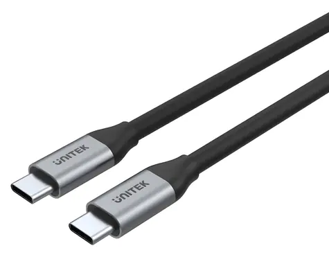 Unitek C14082ABK černá / Kabel USB-C - USB-C / USB 3.2 Gen 2 / 10 Gbps / 100 W PD / 1 m