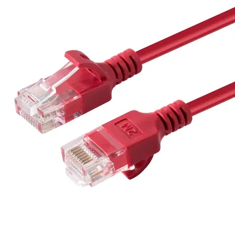 MicroConnect CAT6a U/UTP Slim 1m červená / Síťový kabel / RJ-45