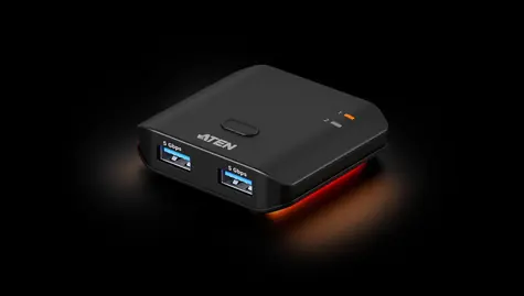 Aten 2 x 2-Port USB 3.2 Gen 1 / USB přepínač periferií / 4× USB-A / 2 PC / černá