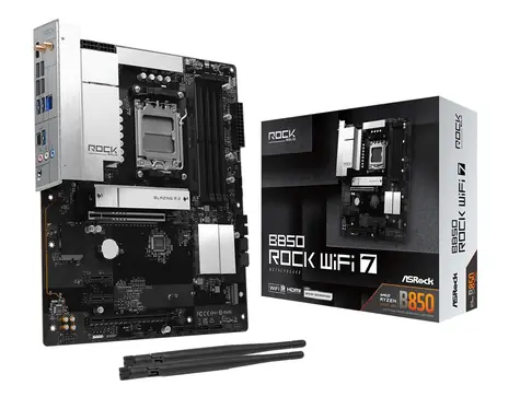 ASRock B850 Rock WiFi / AMD B850 / DDR5 / SATA III / USB 3.2 / 2.5GLAN / Wi-Fi 7 / sc.AM5 / ATX