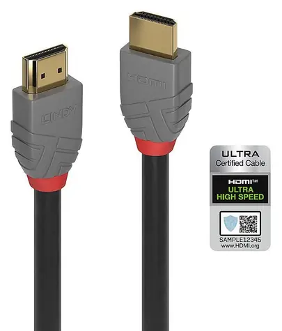 Lindy Anthra Line 36954 černá / Kabel HDMI / HDMI 2.1 Ultra High Speed / 48 Gbps / 3 m