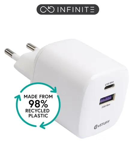 eSTUFF INFINITE GRS bílá / Nabíječka / USB-C + USB-A / 67 W