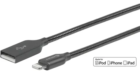 eSTUFF Lightning kabel MFI šedá / 1,5 m / Lightning–USB-A