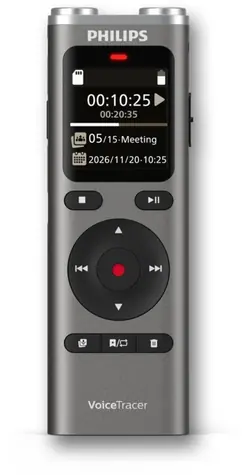 Philips DVT2075 / Diktafon / 8 GB / USB-C / microSD / 3.5 mm jack